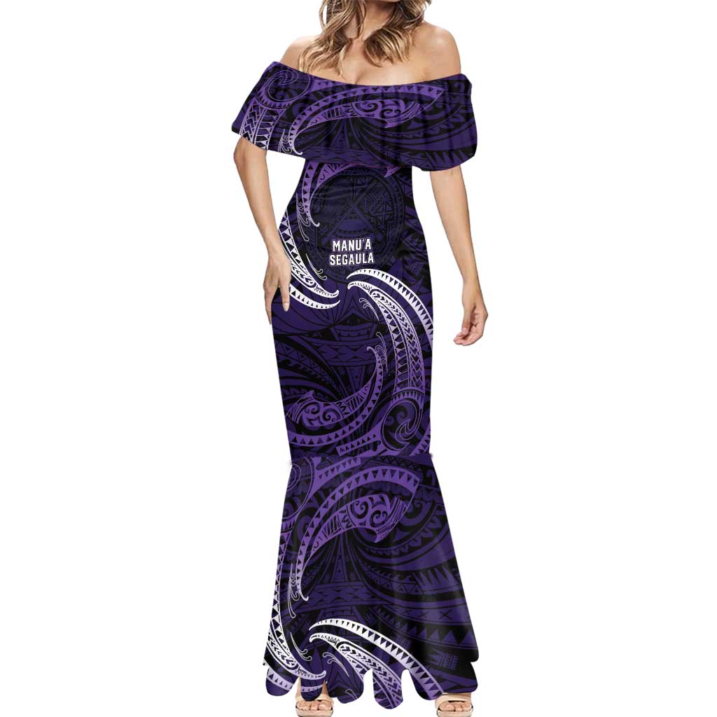 Manua Segaula American Samoa High School Personalized Mermaid Dress Polynesian Wave Style
