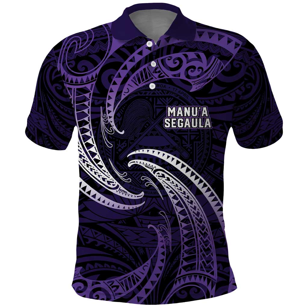 Manua Segaula American Samoa High School Personalized Polo Shirt Polynesian Wave Style