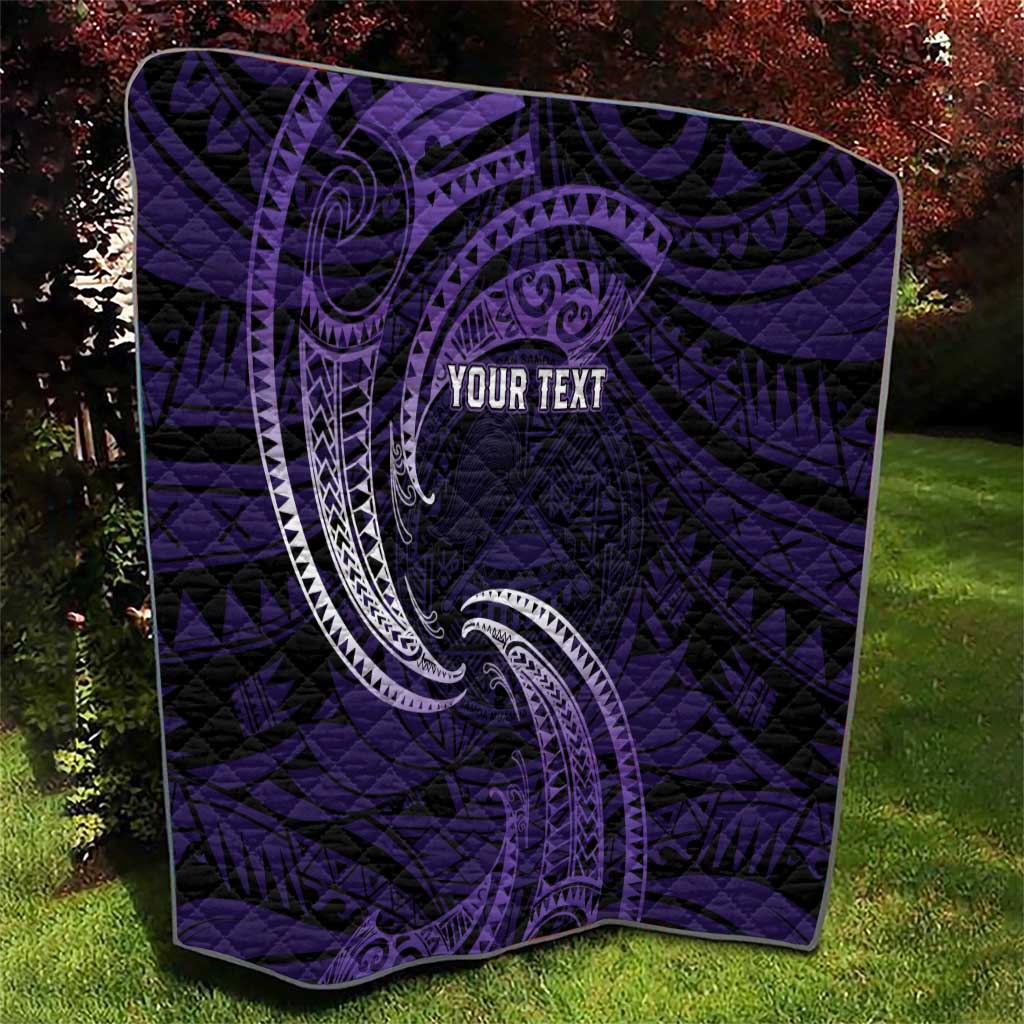 Manua Segaula American Samoa High School Personalized Quilt Polynesian Wave Style