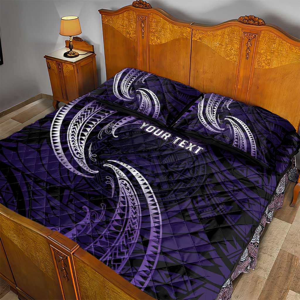 Manua Segaula American Samoa High School Personalized Quilt Bed Set Polynesian Wave Style