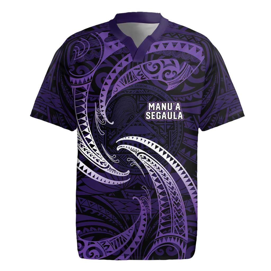 Manua Segaula American Samoa High School Personalized Rugby Jersey Polynesian Wave Style LT9 Purple - Polynesian Pride