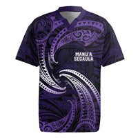 Manua Segaula American Samoa High School Personalized Rugby Jersey Polynesian Wave Style LT9 Purple - Polynesian Pride