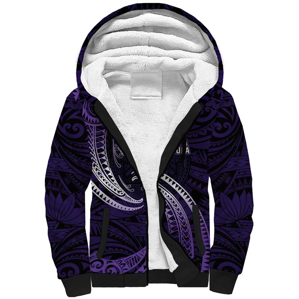 Manua Segaula American Samoa High School Personalized Sherpa Hoodie Polynesian Wave Style LT9 Unisex Purple - Polynesian Pride