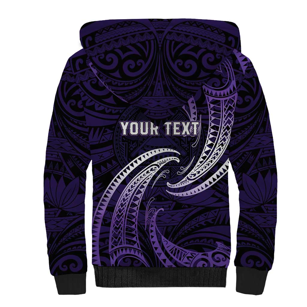 Manua Segaula American Samoa High School Personalized Sherpa Hoodie Polynesian Wave Style LT9 - Polynesian Pride