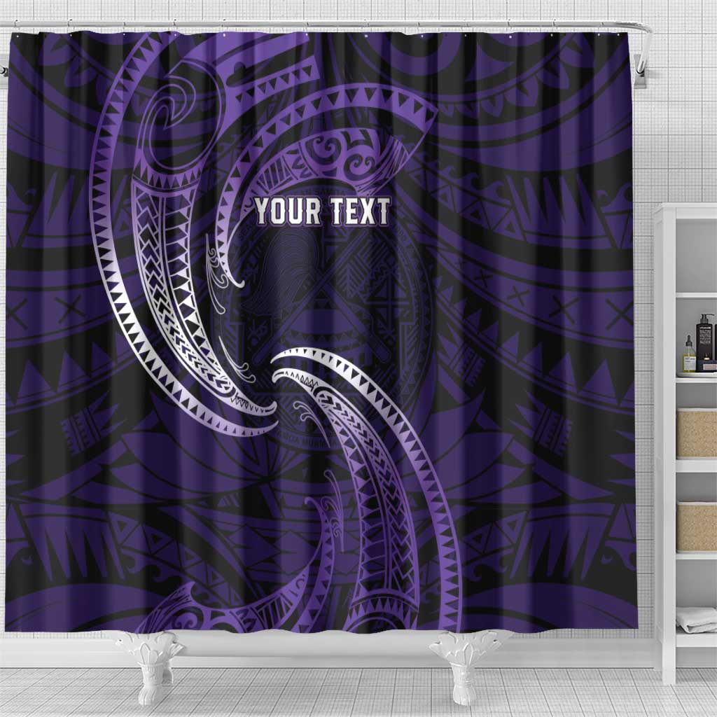 Manua Segaula American Samoa High School Personalized Shower Curtain Polynesian Wave Style
