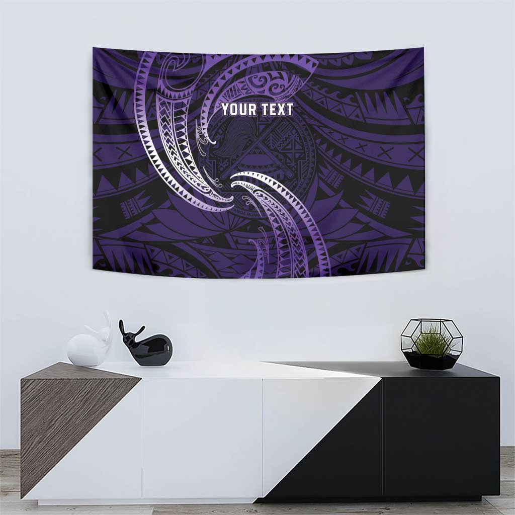 Manua Segaula American Samoa High School Personalized Tapestry Polynesian Wave Style