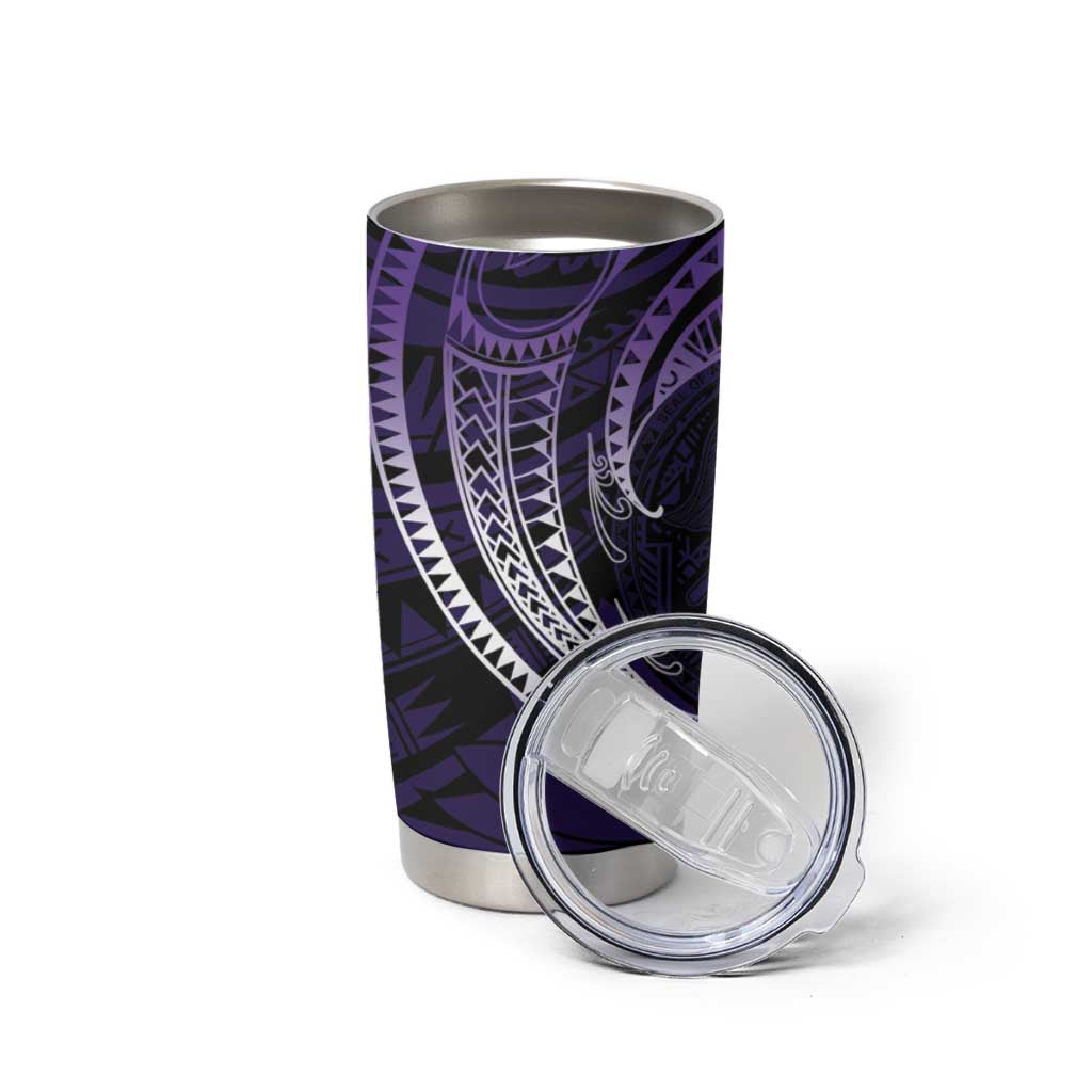 Manua Segaula American Samoa High School Personalized Tumbler Cup Polynesian Wave Style