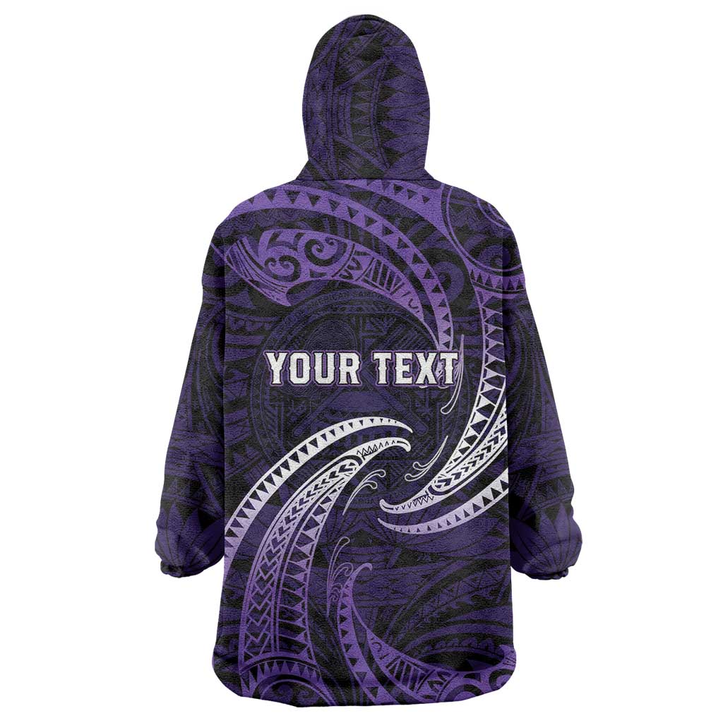 Manua Segaula American Samoa High School Personalized Wearable Blanket Hoodie Polynesian Wave Style LT9 - Polynesian Pride