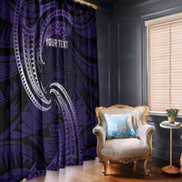 Manua Segaula American Samoa High School Personalized Window Curtain Polynesian Wave Style