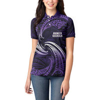 Manua Segaula American Samoa High School Personalized Women Polo Shirt Polynesian Wave Style