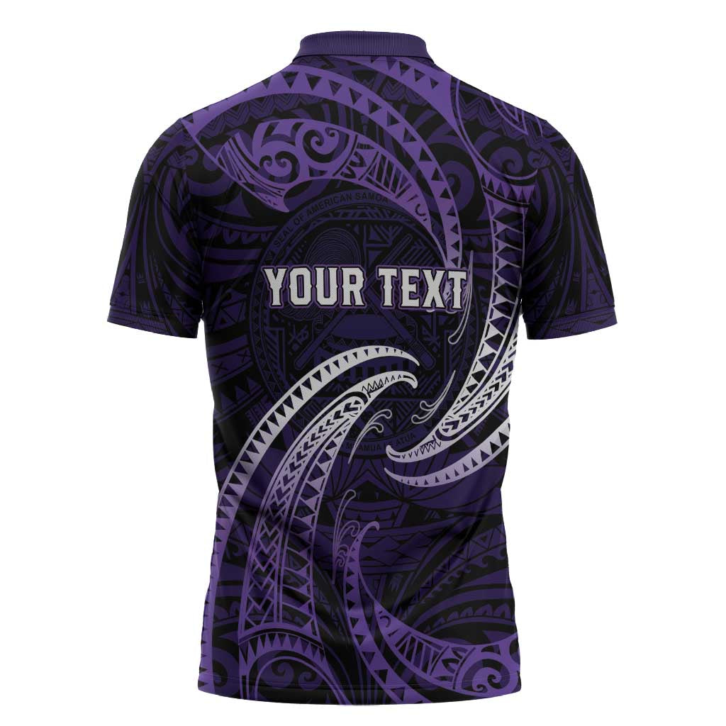 Manua Segaula American Samoa High School Personalized Zipper Polo Shirt Polynesian Wave Style LT9 - Polynesian Pride