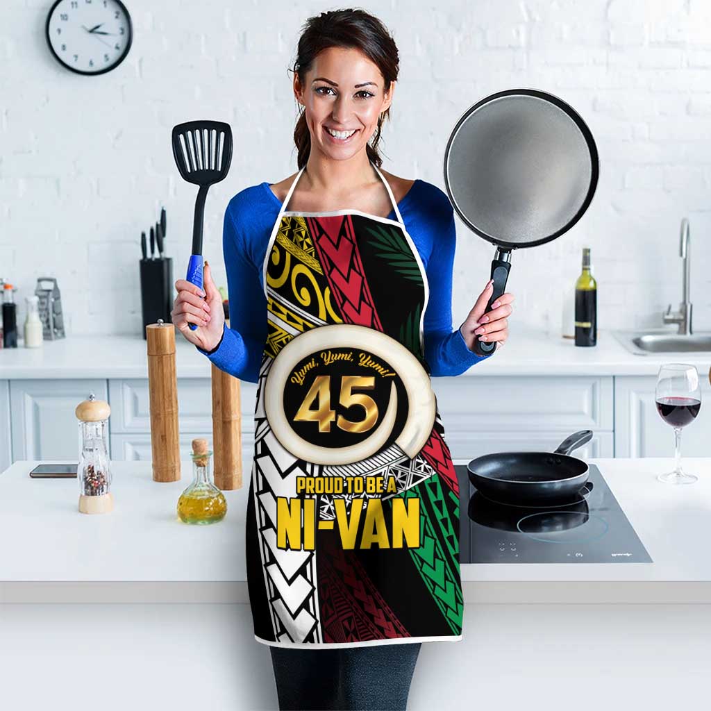 Ni-Van Vanuatu 45th Yumi Yumi Yumi Apron Vanuatuan Boar Tusk Polynesian Pattern LT9 - Polynesian Pride