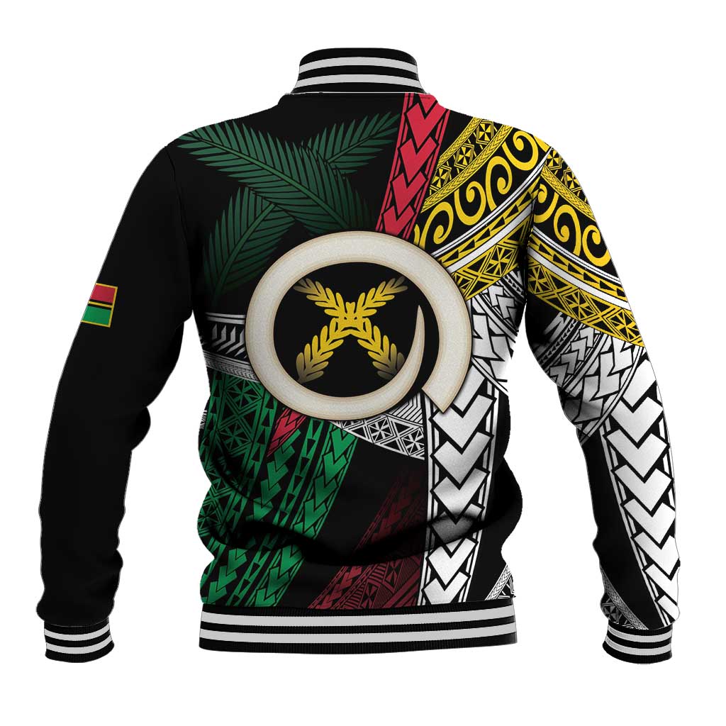 Ni-Van Vanuatu 45th Yumi Yumi Yumi Baseball Jacket Vanuatuan Boar Tusk Polynesian Pattern LT9 - Polynesian Pride