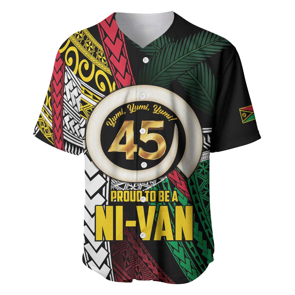 Ni-Van Vanuatu 45th Yumi Yumi Yumi Baseball Jersey Vanuatuan Boar Tusk Polynesian Pattern