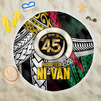 Ni-Van Vanuatu 45th Yumi Yumi Yumi Beach Blanket Vanuatuan Boar Tusk Polynesian Pattern LT9 One Size 150cm Black - Polynesian Pride