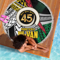 Ni-Van Vanuatu 45th Yumi Yumi Yumi Beach Blanket Vanuatuan Boar Tusk Polynesian Pattern LT9 - Polynesian Pride