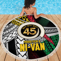 Ni-Van Vanuatu 45th Yumi Yumi Yumi Beach Blanket Vanuatuan Boar Tusk Polynesian Pattern LT9 - Polynesian Pride