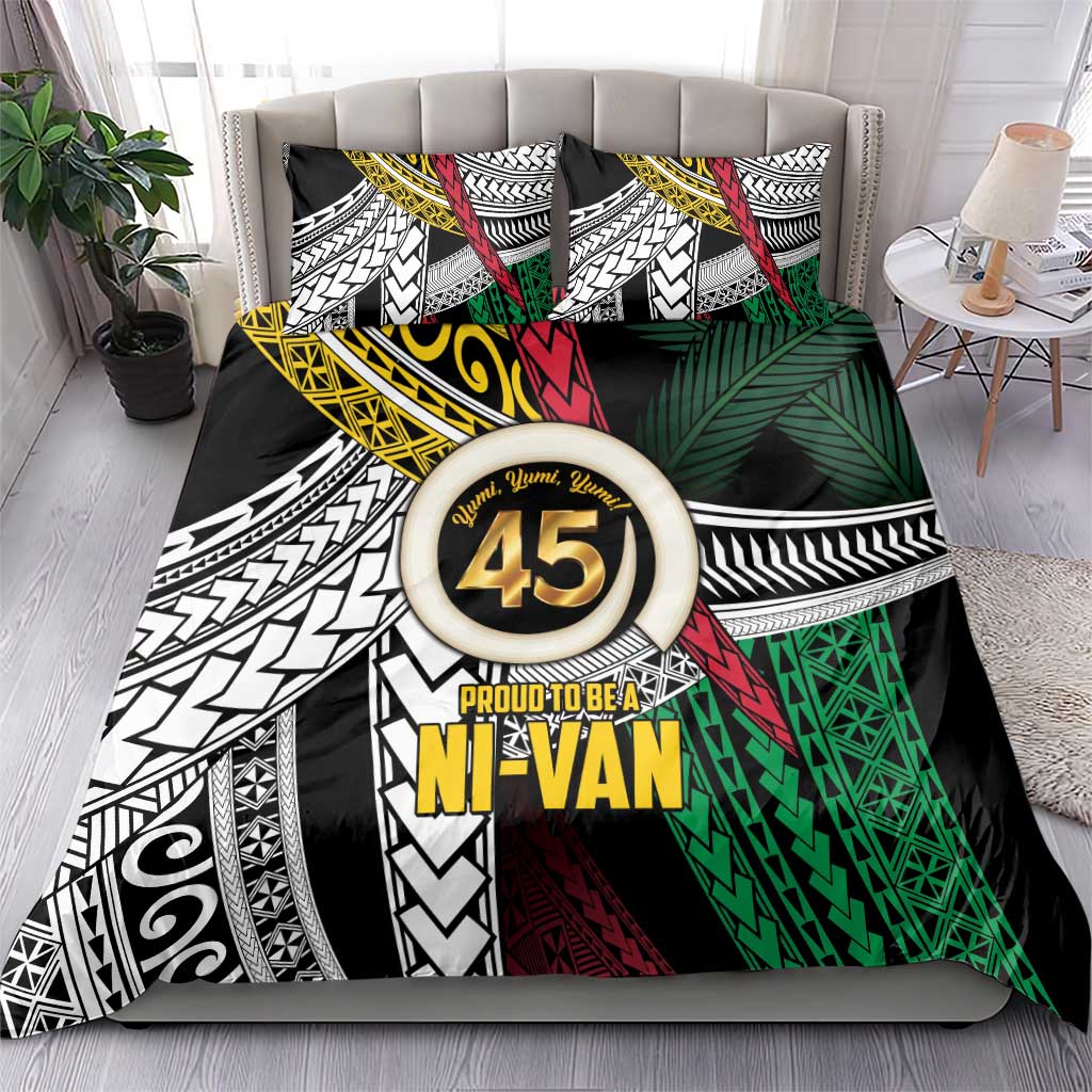 Ni-Van Vanuatu 45th Yumi Yumi Yumi Bedding Set Vanuatuan Boar Tusk Polynesian Pattern