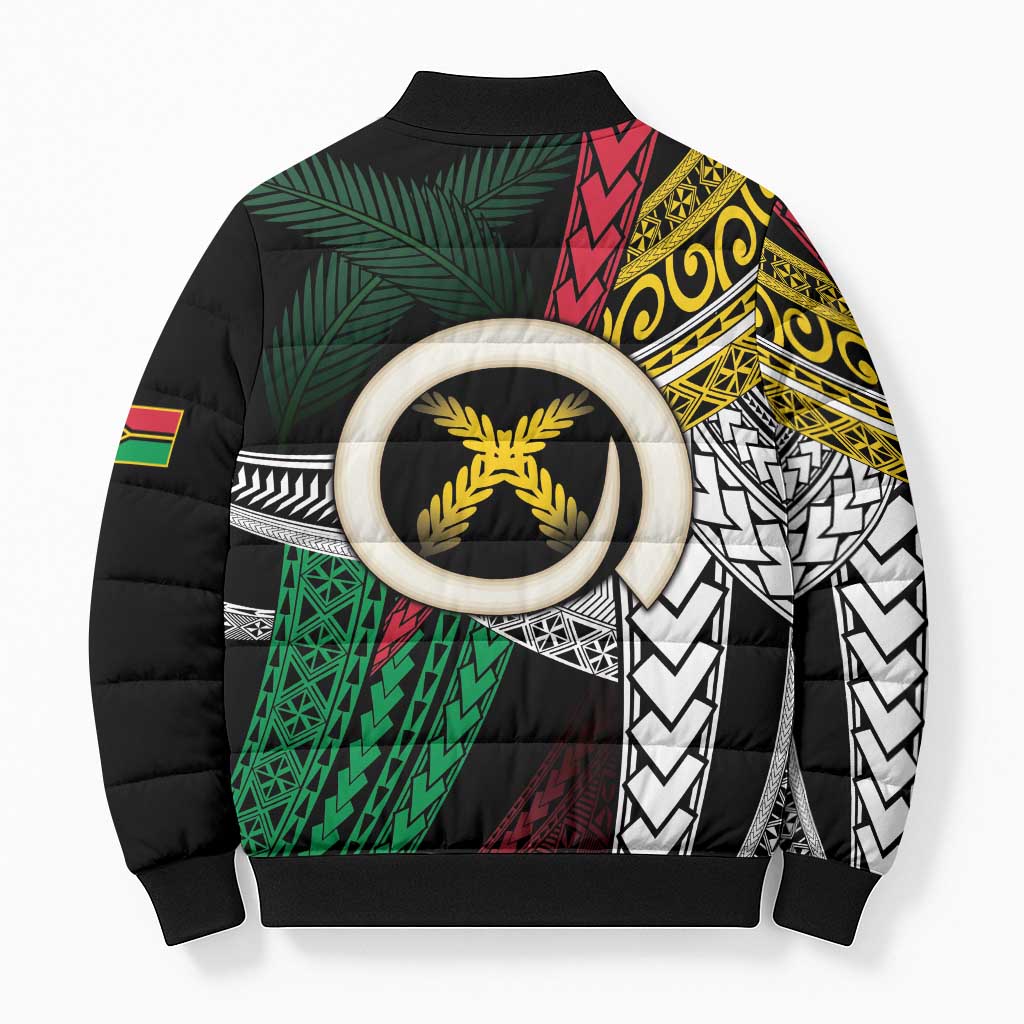 Ni-Van Vanuatu 45th Yumi Yumi Yumi Bomber Puffer Jacket Vanuatuan Boar Tusk Polynesian Pattern LT9 - Polynesian Pride