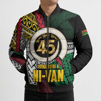 Ni-Van Vanuatu 45th Yumi Yumi Yumi Bomber Puffer Jacket Vanuatuan Boar Tusk Polynesian Pattern LT9 - Polynesian Pride
