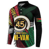 Ni-Van Vanuatu 45th Yumi Yumi Yumi Button Sweatshirt Vanuatuan Boar Tusk Polynesian Pattern LT9 - Polynesian Pride