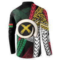 Ni-Van Vanuatu 45th Yumi Yumi Yumi Button Sweatshirt Vanuatuan Boar Tusk Polynesian Pattern LT9 - Polynesian Pride