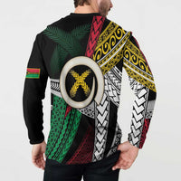 Ni-Van Vanuatu 45th Yumi Yumi Yumi Button Sweatshirt Vanuatuan Boar Tusk Polynesian Pattern LT9 - Polynesian Pride