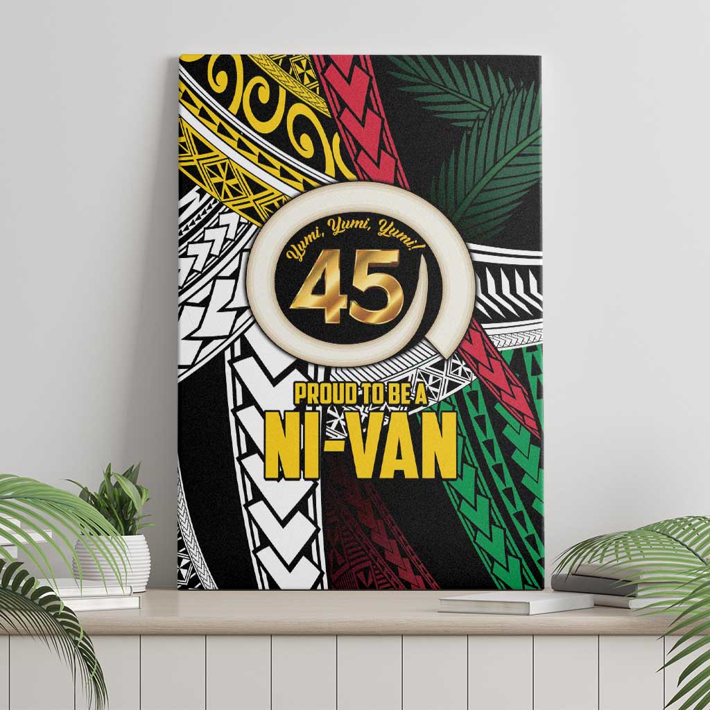 Ni-Van Vanuatu 45th Yumi Yumi Yumi Canvas Wall Art Vanuatuan Boar Tusk Polynesian Pattern LT9 - Polynesian Pride
