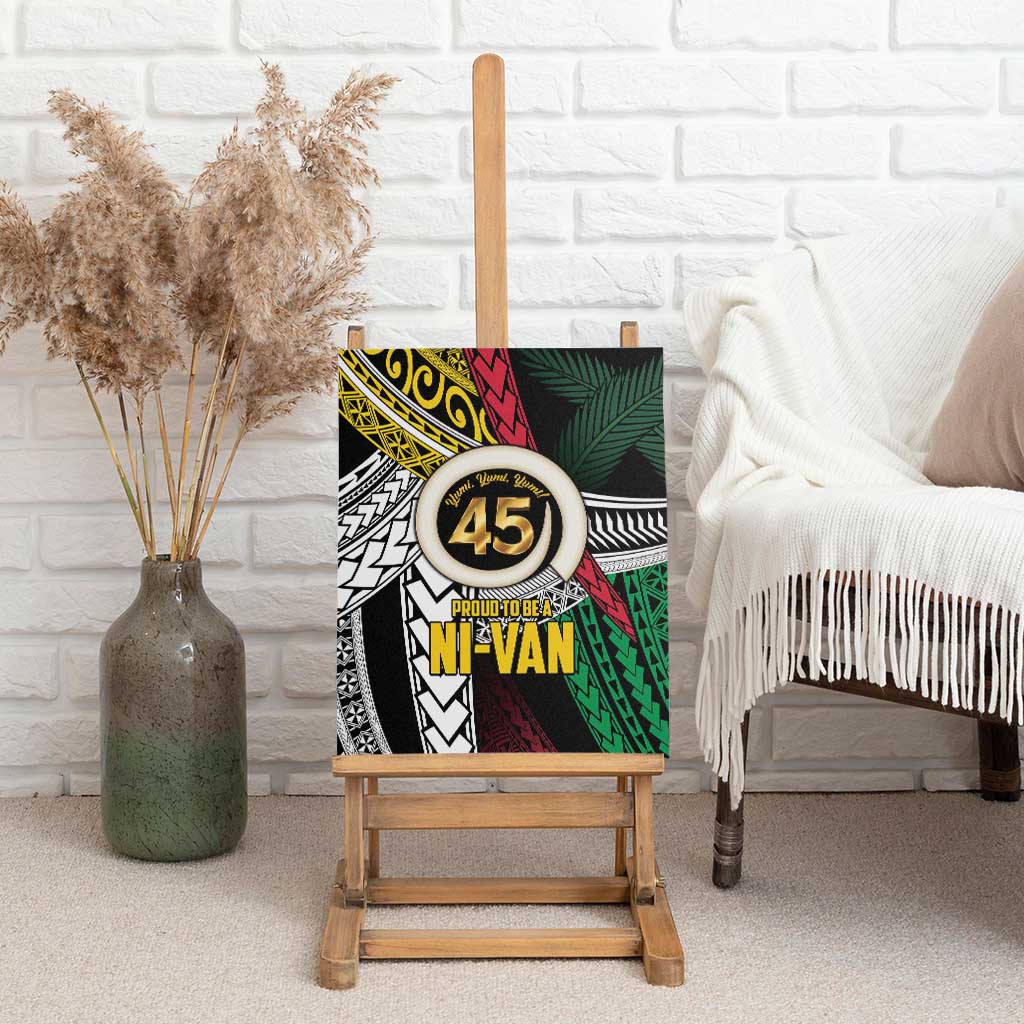 Ni-Van Vanuatu 45th Yumi Yumi Yumi Canvas Wall Art Vanuatuan Boar Tusk Polynesian Pattern LT9 - Polynesian Pride