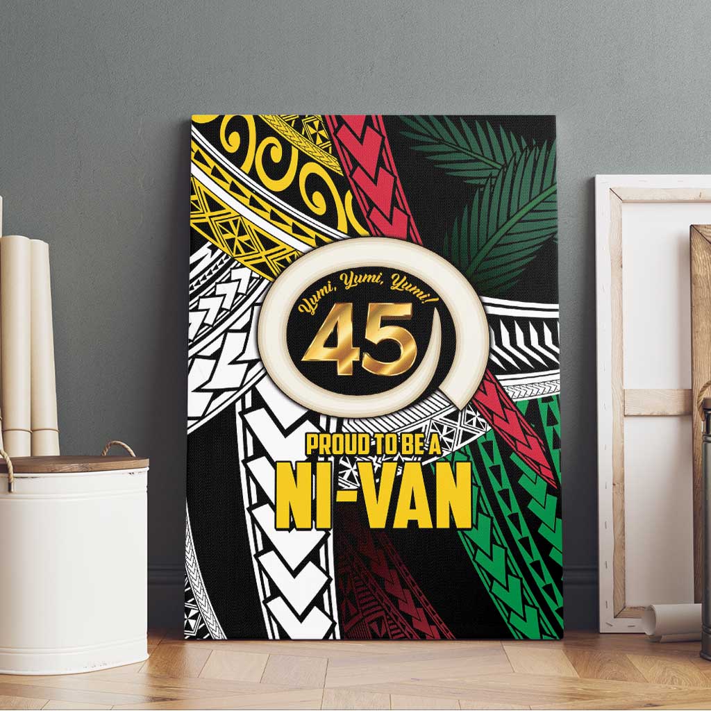 Ni-Van Vanuatu 45th Yumi Yumi Yumi Canvas Wall Art Vanuatuan Boar Tusk Polynesian Pattern LT9 - Polynesian Pride