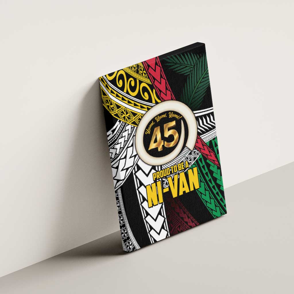 Ni-Van Vanuatu 45th Yumi Yumi Yumi Canvas Wall Art Vanuatuan Boar Tusk Polynesian Pattern LT9 - Polynesian Pride