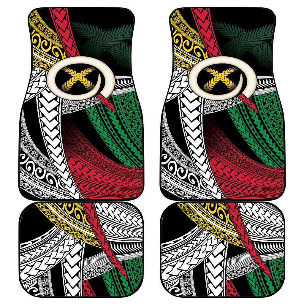 Ni-Van Vanuatu 45th Yumi Yumi Yumi Car Mats Vanuatuan Boar Tusk Polynesian Pattern LT9 - Polynesian Pride