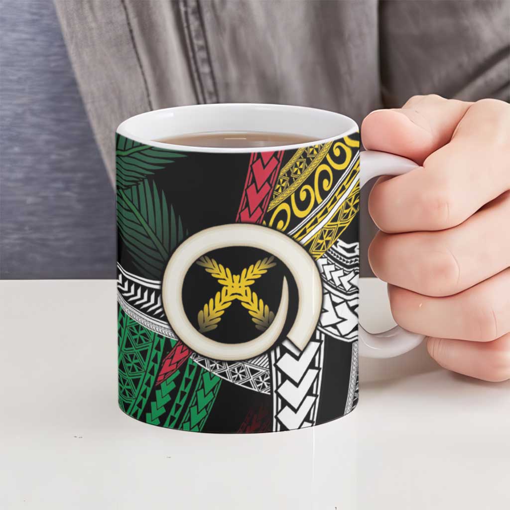 Ni-Van Vanuatu 45th Yumi Yumi Yumi Ceramic Mug Vanuatuan Boar Tusk Polynesian Pattern LT9 - Polynesian Pride