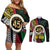 Ni-Van Vanuatu 45th Yumi Yumi Yumi Couples Matching Off Shoulder Short Dress and Long Sleeve Button Shirt Vanuatuan Boar Tusk Polynesian Pattern