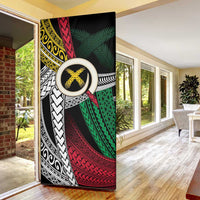 Ni-Van Vanuatu 45th Yumi Yumi Yumi Door Cover Vanuatuan Boar Tusk Polynesian Pattern LT9 - Polynesian Pride