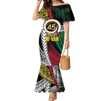 Ni-Van Vanuatu 45th Yumi Yumi Yumi Family Matching Mermaid Dress and Hawaiian Shirt Vanuatuan Boar Tusk Polynesian Pattern