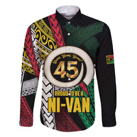 Ni-Van Vanuatu 45th Yumi Yumi Yumi Family Matching Off Shoulder Short Dress and Hawaiian Shirt Vanuatuan Boar Tusk Polynesian Pattern