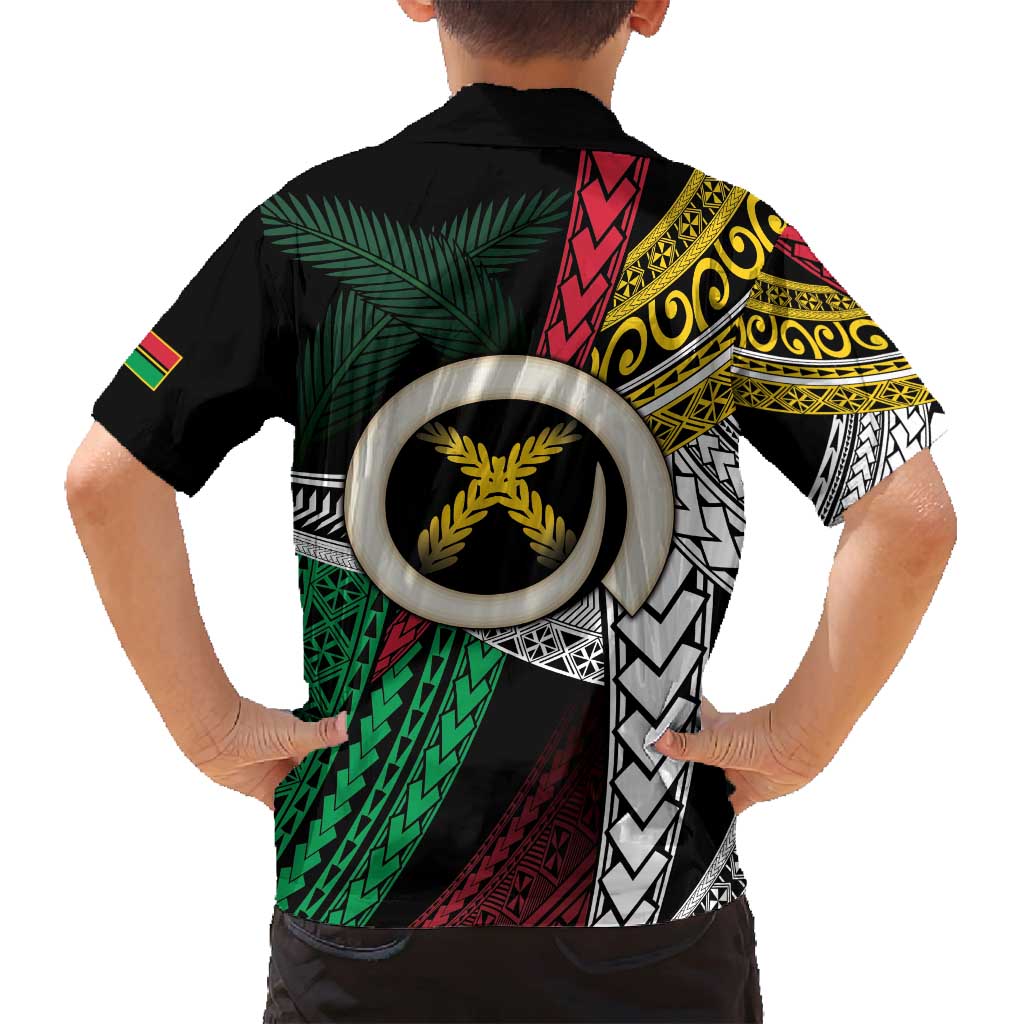 Ni-Van Vanuatu 45th Yumi Yumi Yumi Family Matching Puletasi and Hawaiian Shirt Vanuatuan Boar Tusk Polynesian Pattern