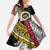 Ni-Van Vanuatu 45th Yumi Yumi Yumi Family Matching Puletasi and Hawaiian Shirt Vanuatuan Boar Tusk Polynesian Pattern