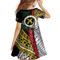 Ni-Van Vanuatu 45th Yumi Yumi Yumi Family Matching Tank Maxi Dress and Hawaiian Shirt Vanuatuan Boar Tusk Polynesian Pattern