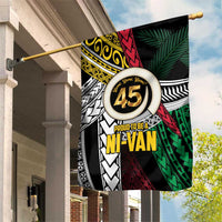 Ni-Van Vanuatu 45th Yumi Yumi Yumi Garden Flag Vanuatuan Boar Tusk Polynesian Pattern