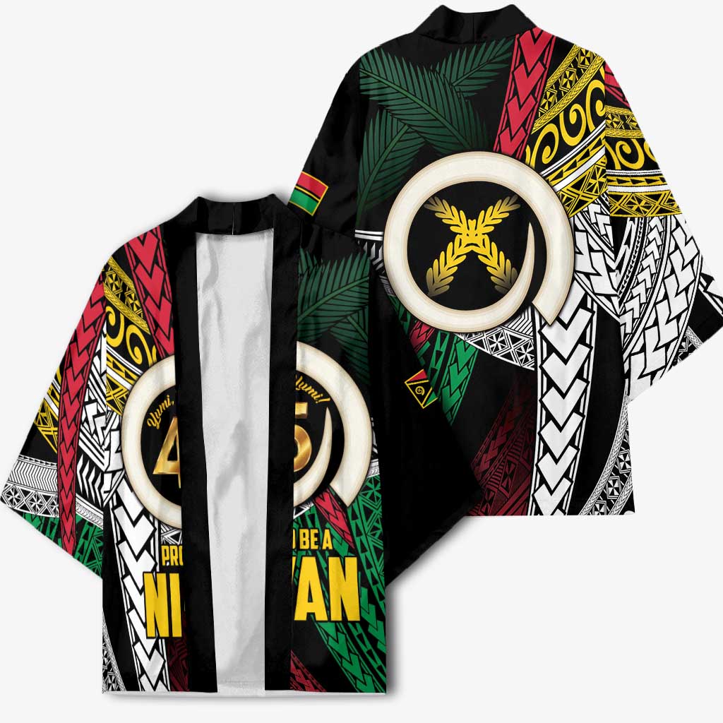Ni-Van Vanuatu 45th Yumi Yumi Yumi Kimono Vanuatuan Boar Tusk Polynesian Pattern LT9 - Polynesian Pride