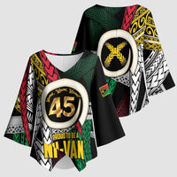 Ni-Van Vanuatu 45th Yumi Yumi Yumi Kimono Sleeve Blouse Vanuatuan Boar Tusk Polynesian Pattern LT9 - Polynesian Pride