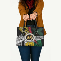 Ni-Van Vanuatu 45th Yumi Yumi Yumi Leather Bag Vanuatuan Boar Tusk Polynesian Pattern - Polynesian Pride