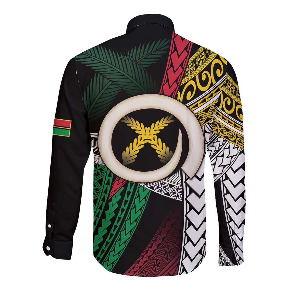 Ni-Van Vanuatu 45th Yumi Yumi Yumi Long Sleeve Button Shirt Vanuatuan Boar Tusk Polynesian Pattern LT9 - Polynesian Pride