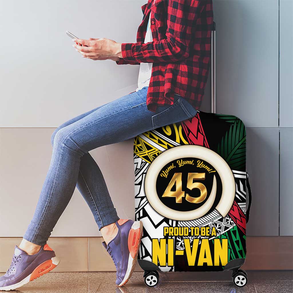 Ni-Van Vanuatu 45th Yumi Yumi Yumi Luggage Cover Vanuatuan Boar Tusk Polynesian Pattern