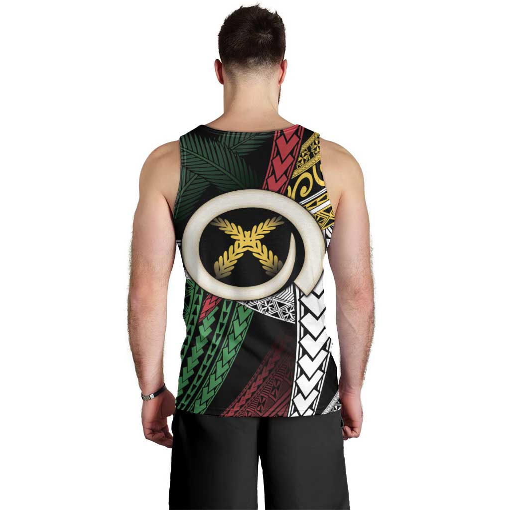 Ni-Van Vanuatu 45th Yumi Yumi Yumi Men Tank Top Vanuatuan Boar Tusk Polynesian Pattern LT9 - Polynesian Pride