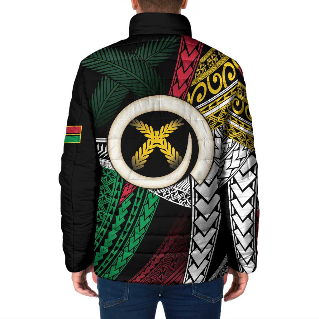 Ni-Van Vanuatu 45th Yumi Yumi Yumi Padded Jacket Vanuatuan Boar Tusk Polynesian Pattern LT9 - Polynesian Pride
