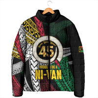 Ni-Van Vanuatu 45th Yumi Yumi Yumi Padded Jacket Vanuatuan Boar Tusk Polynesian Pattern LT9 - Polynesian Pride