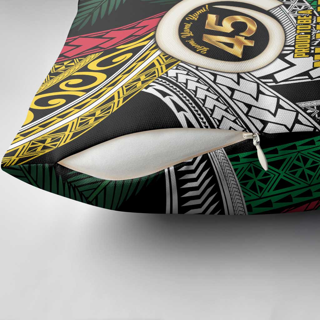 Ni-Van Vanuatu 45th Yumi Yumi Yumi Pillow Cover Vanuatuan Boar Tusk Polynesian Pattern - Polynesian Pride